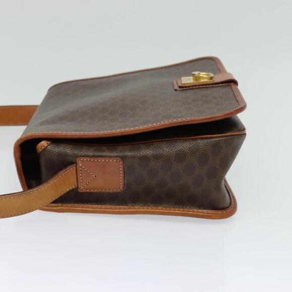 CELINE Macadam Canvas Shoulder Bag Pvc Leather Brown Gold - Picture 4 of 12